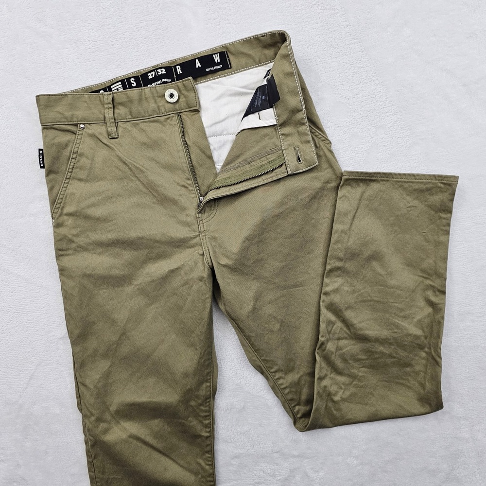 G-Star Raw Slim Chino Women 27x27 Olive Green Stretch Utility Workwear Gorpcore